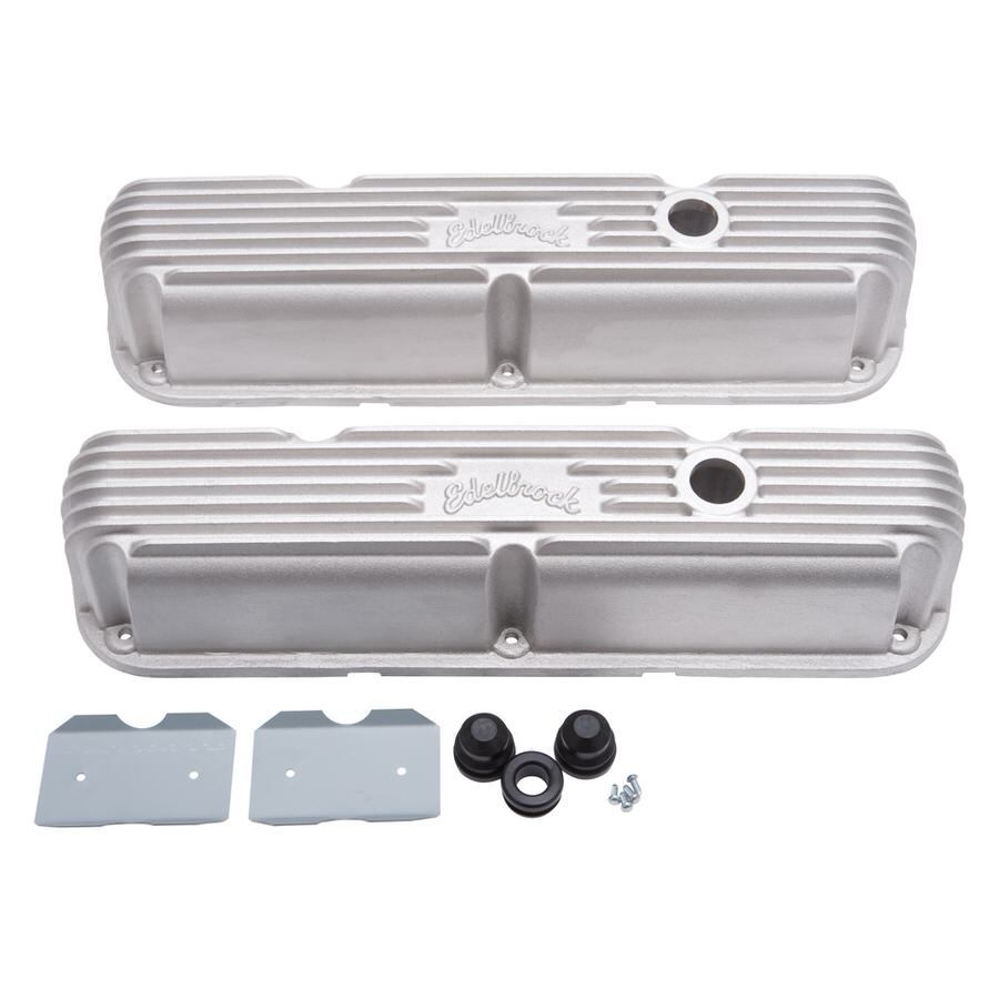 EdelbrockValve Cover Kit Classic Finned SBM LA