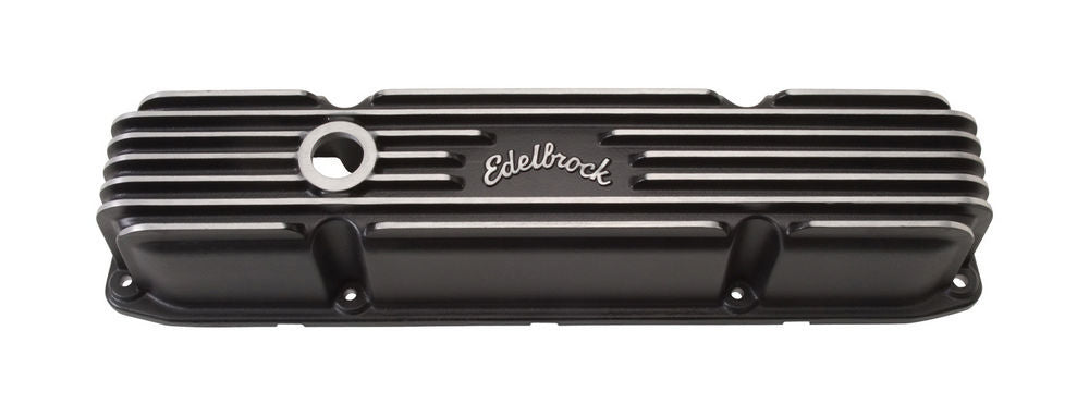 EdelbrockBBM Classic Finned V/C's - Black