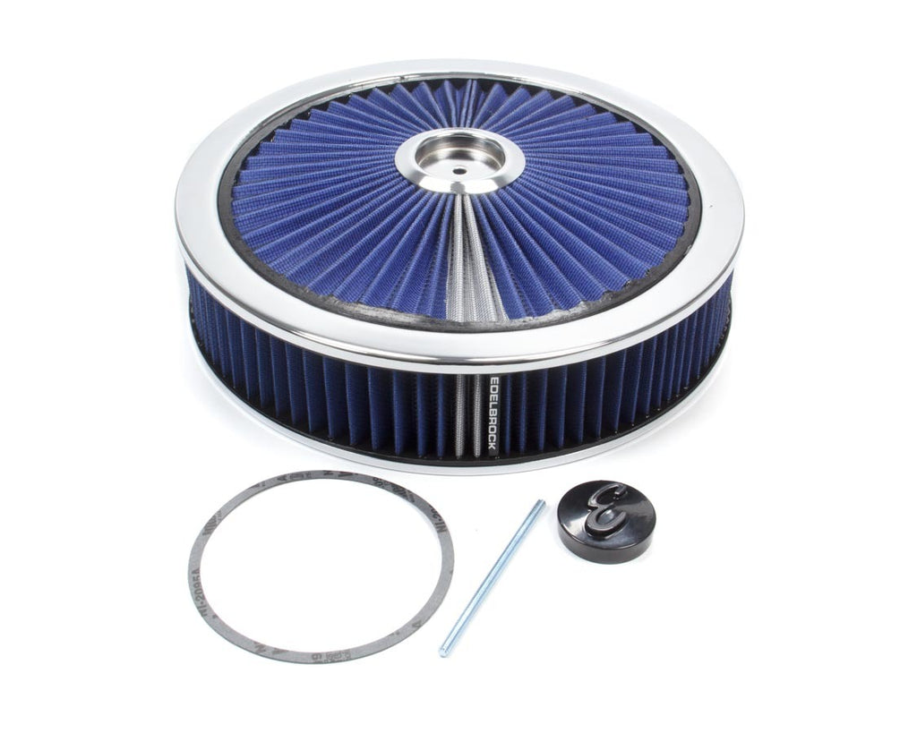 EdelbrockAir Cleaner Kit - 14in Dia. Breathable - Blue