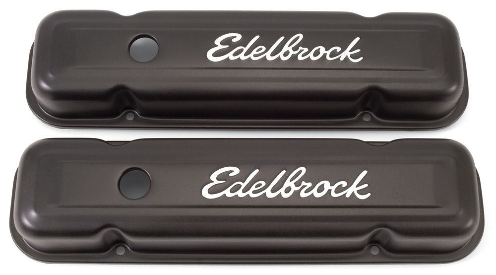 EdelbrockValve Cover Kit Pontiac V8 Signature Series Blk