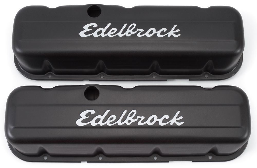 EdelbrockSignature Series Valve Covers - BBC Tall Black