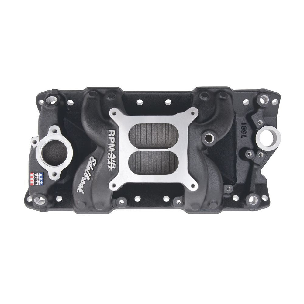 EdelbrockSBC Performer RPM A/G Manifold - Black Finish