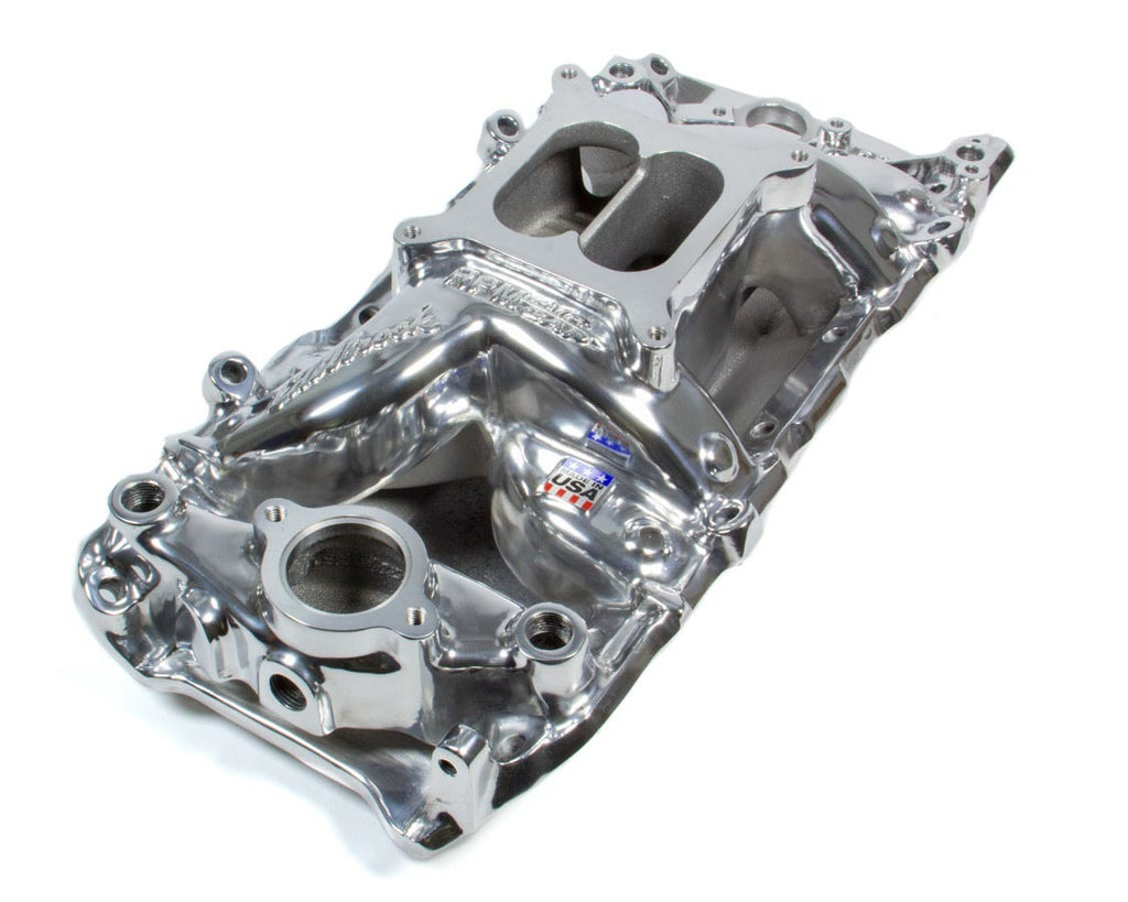 EdelbrockBBC Performer RPM A/G Manifold- O/P- Polished