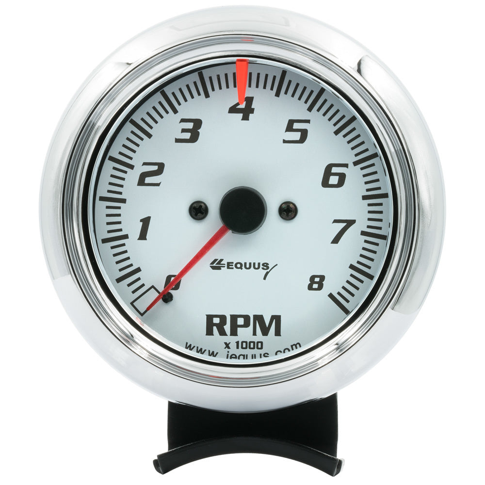 Equus3-3/8 Dia Tachometer 8000 RPM White Dial