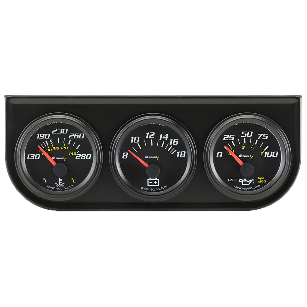 Equus2.0 Dia Triple Gauge Set w/Black Panel