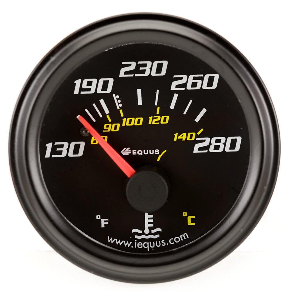 Equus2.0 Dia Water Temp Gauge Black  130-280