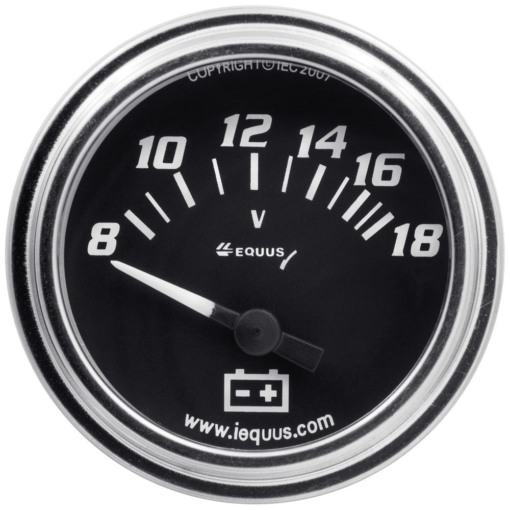 Equus2.0 Dia Voltmeter Gauge Chrome 8-18 Volts