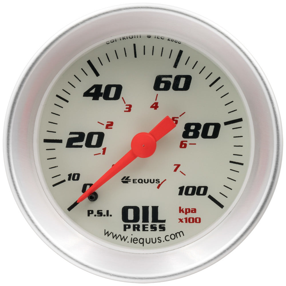 Equus2.0 Dia Oil Pressure Gauge Silver  0-100psi