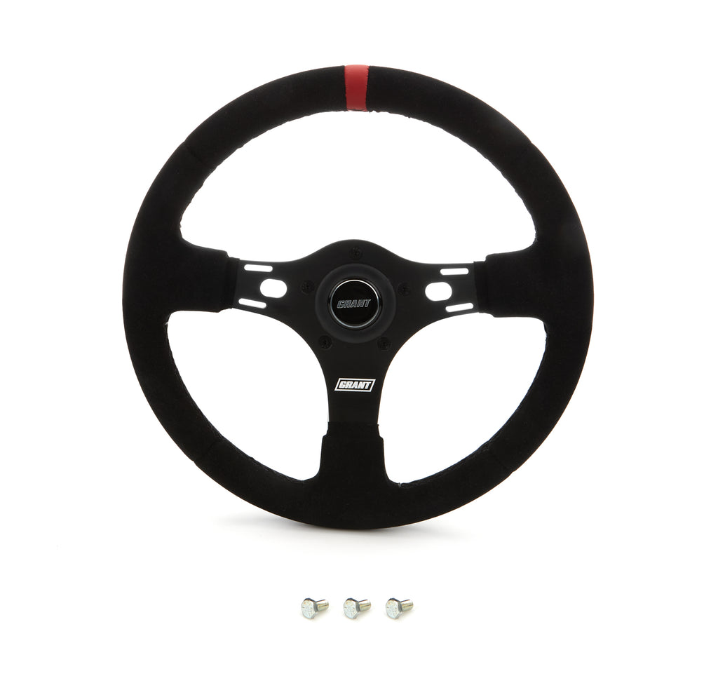 Grant13in Red Stripe Race Steering Wheel Suede