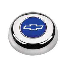 Load image into Gallery viewer, GrantChrome Horn Button Chevy Bowtie Blue/Silver