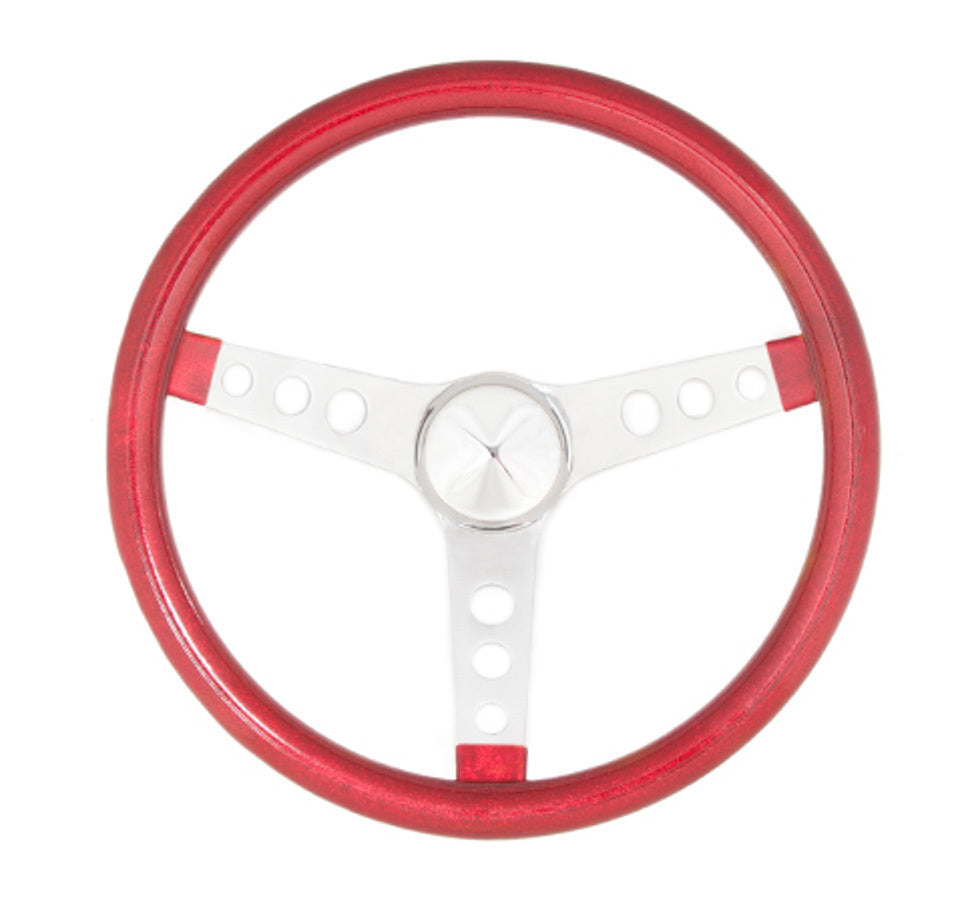 GrantSteering Wheel Mtl Flake Red/Spoke Chrm 13.5