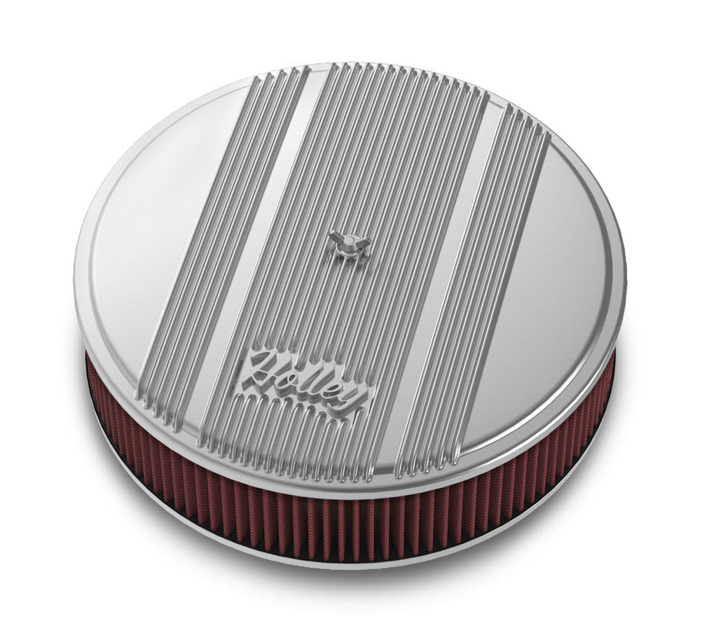 Holley14x3 Die Cast Finned Alm Air Cleaner  Polished