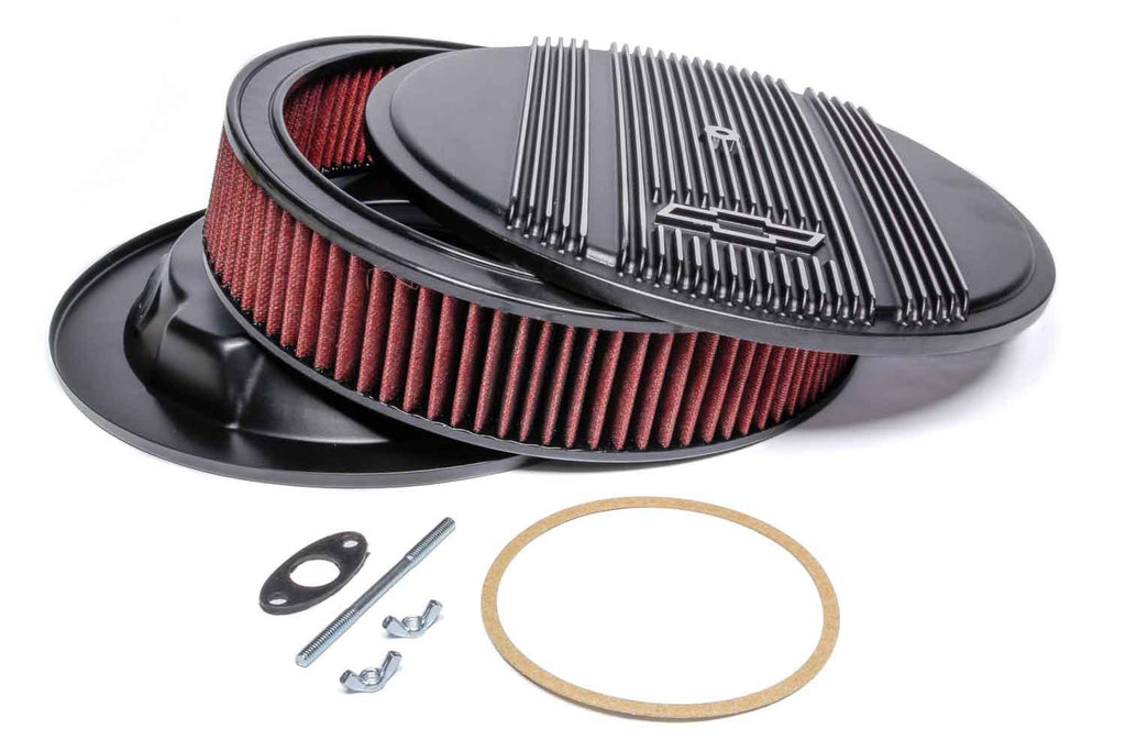 Holley14 x 3 Air Cleaner Finned Bowtie Black