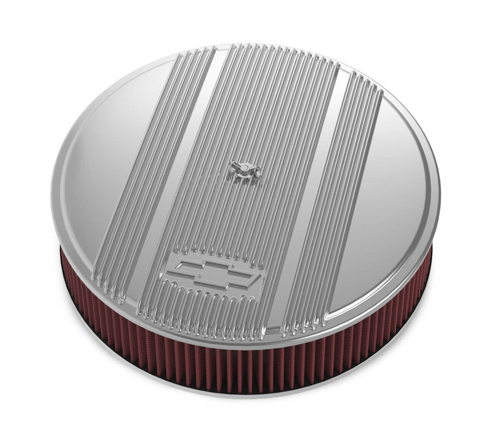 Holley14 x 3 Air Cleaner Finned Bowtie Polished