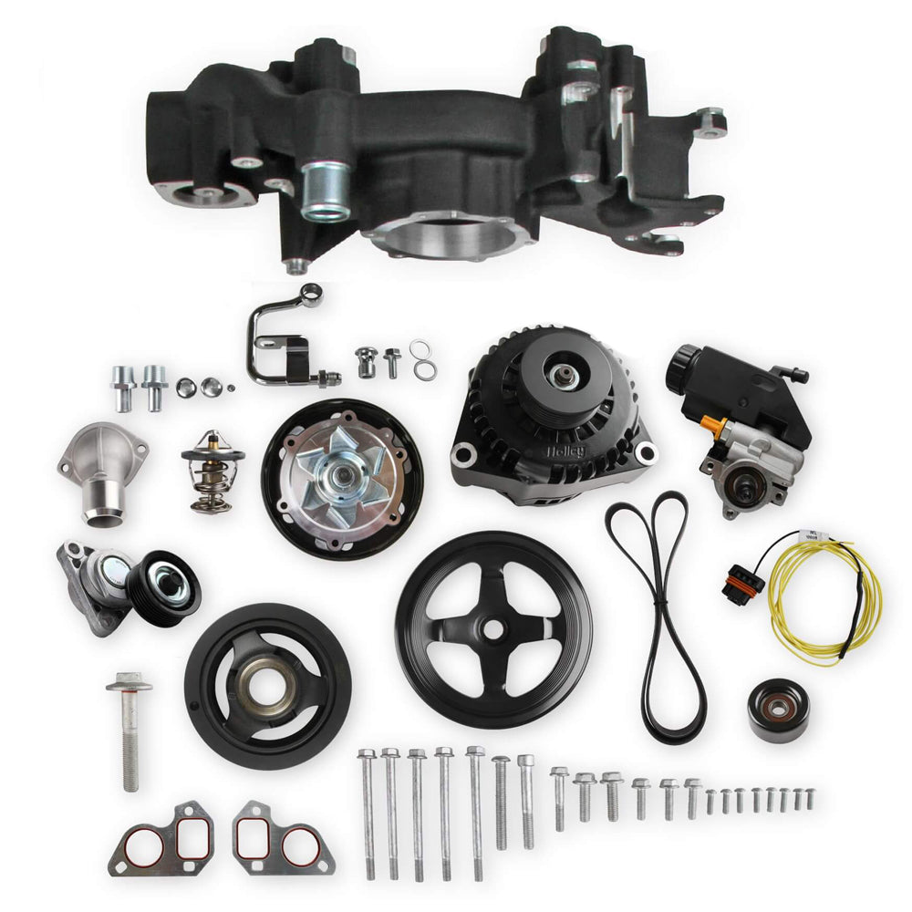 HolleyMid Mount Accesory Sys. GM LS Engine - Black