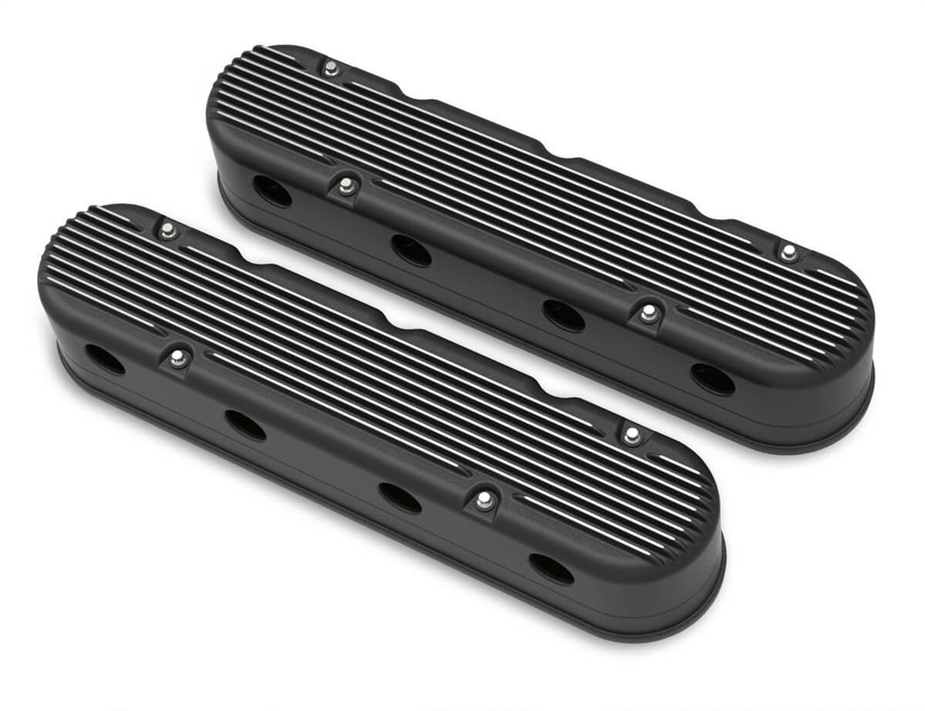 HolleyValve Cover Set - GM LS 2-Piece Design - Black