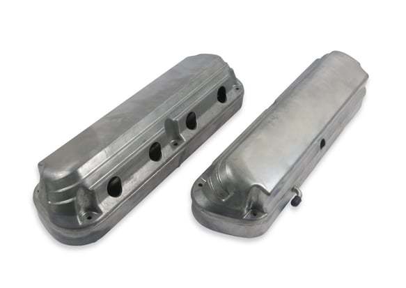 Holley2-Piece Alm Valve Cover Set GM LS Natural Finish