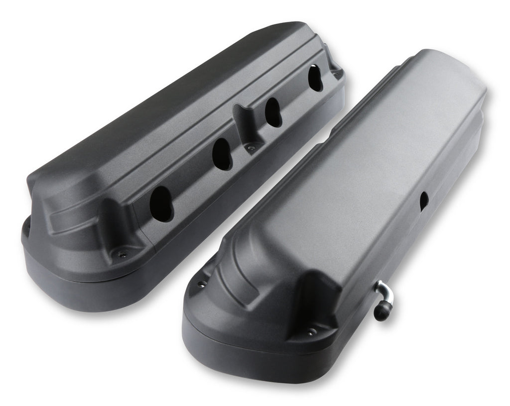 Holley2-Piece Alm Valve Cover Set GM LS Black Finish