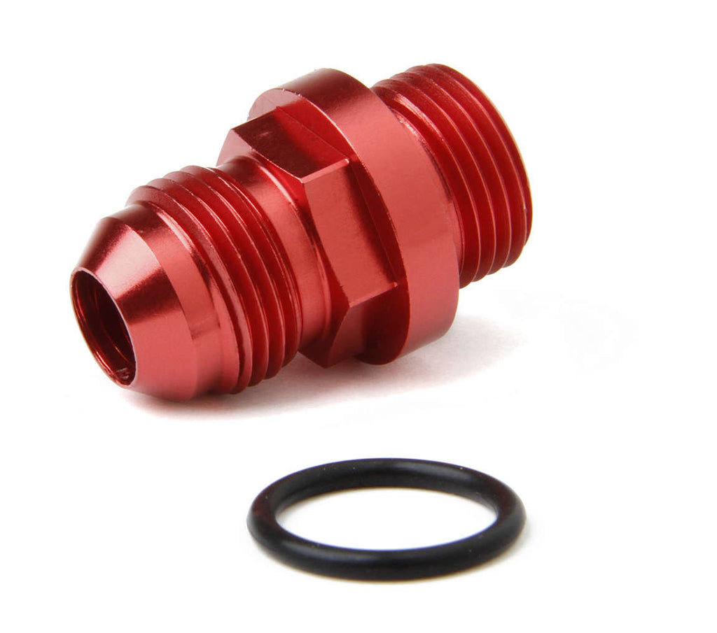 HolleyFuel Inlet Fitting Short 8an to 8 ORB Red