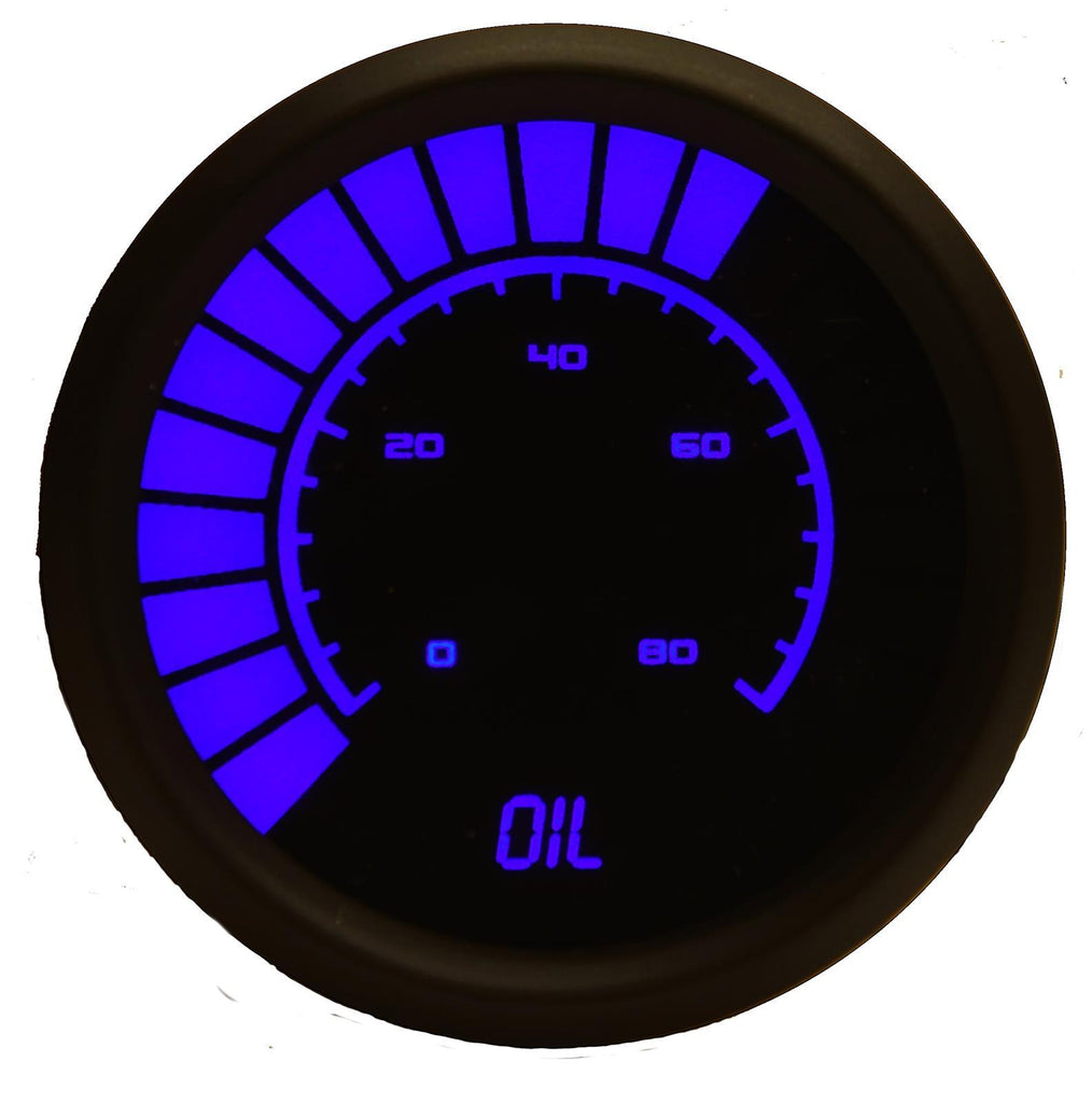 Intellitronix2-1/16 Analog Bargraph Oil Press Gauge 0-80 PSI