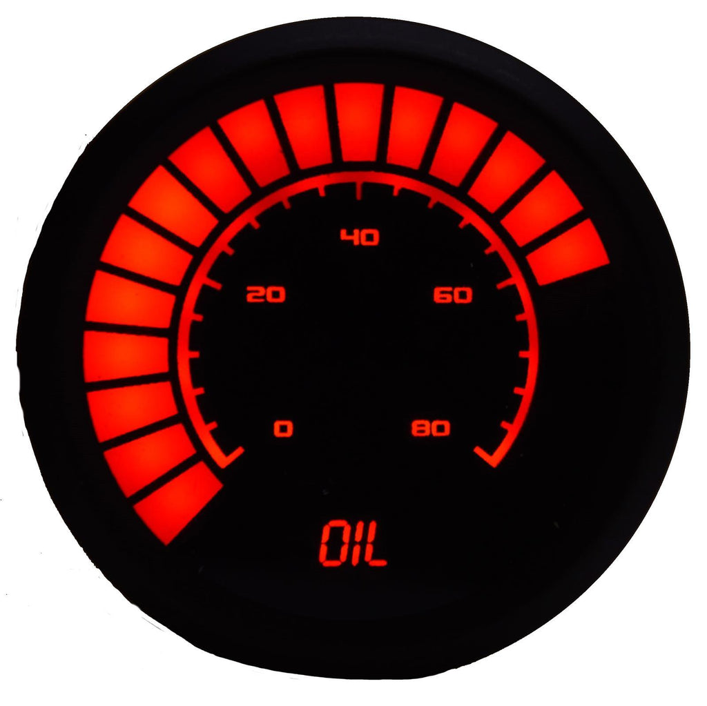 Intellitronix2-1/16 Analog Bargraph Oil Press Gauge 0-80 PSI