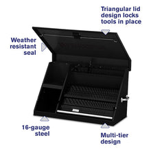 Load image into Gallery viewer, Montezuma Tool Box; TRIANGLE®; Portable; Single Lid; Powder Coated; Black; Steel; 36-3/4 Inch Length x 17-1/2 Inch Width x 21-5/8 Inch Height; Organize More Than 280 Tools