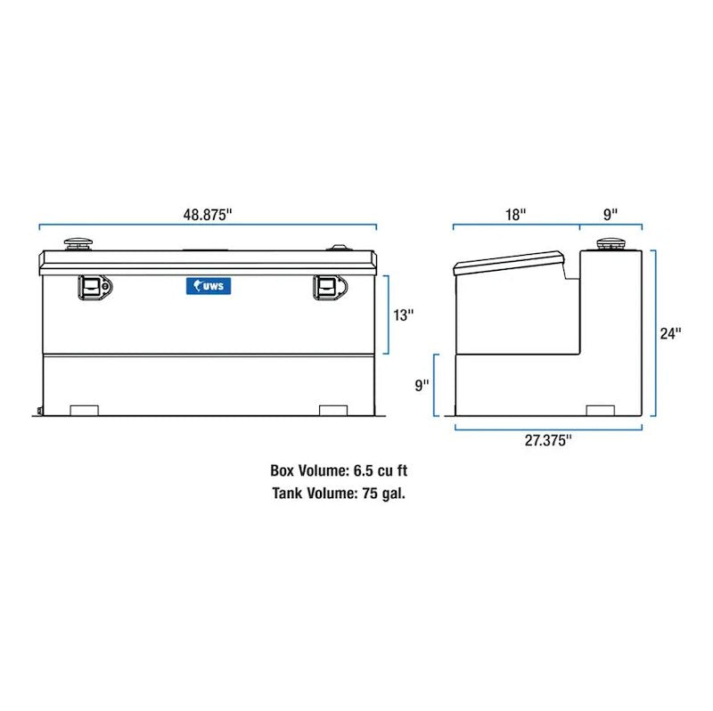 UWS 75 Gallon Transfer Tank Tool Box Combo TT-75-COMBO-BLK *IN-STORE ONLY*