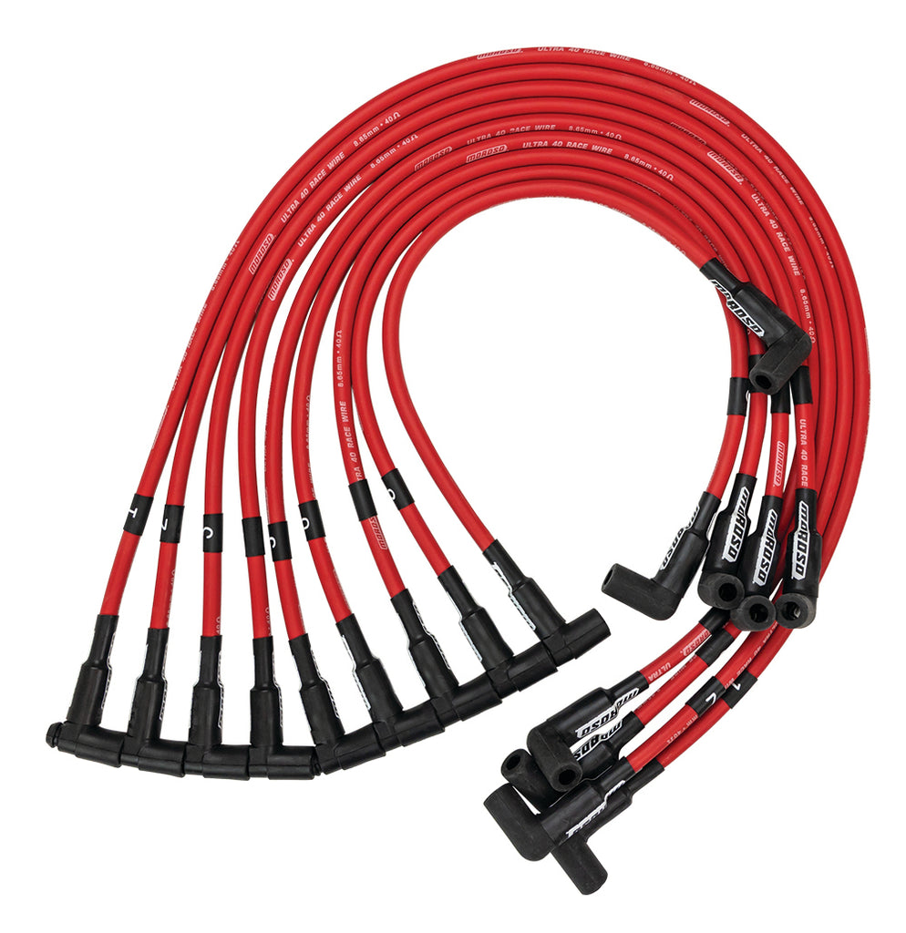 MorosoUltra 40 Plug Wire Set SBC Sprint Car Red