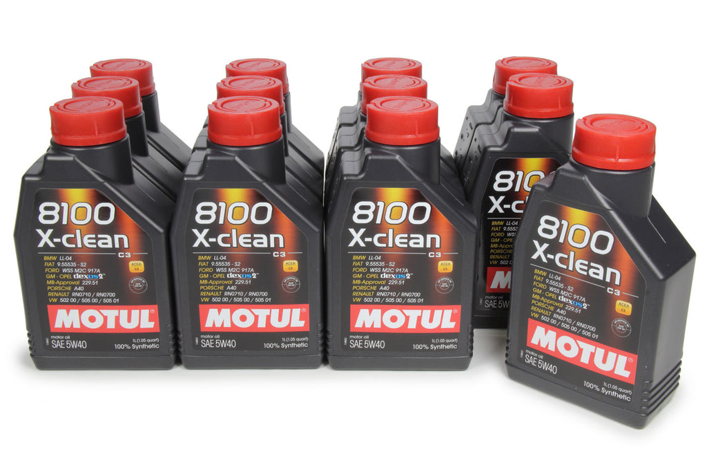 Motul8100 X-Clean 5w40 Oil Case 12 x 1 Liter Dexos2