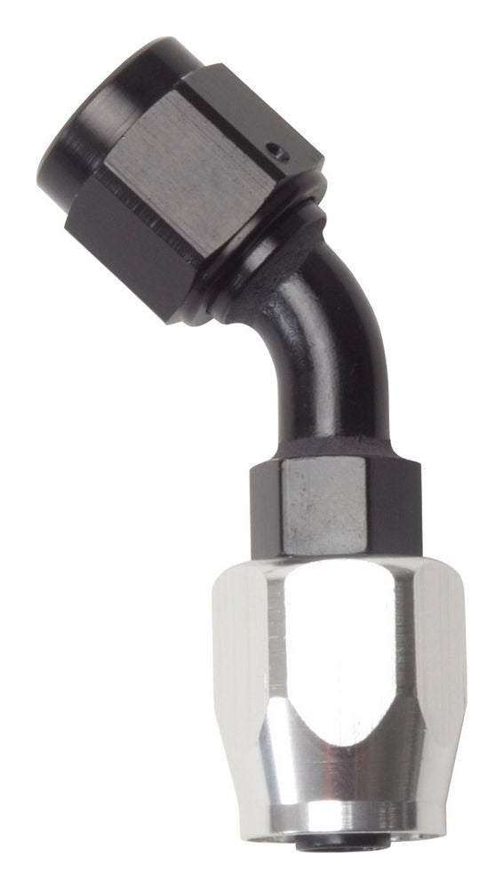 Russell#6 45 Deg Hose Fitting Black/Silver