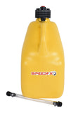 Yellow; 5 Gallon Capacity; Plastic; With Filler Hose and Cap