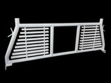 Round Tube Louver With Rear Cab Window Cut Out Powder Coated White Steel