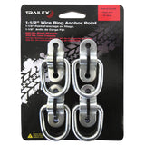 TrailFXBolt-On/ Weld-On Mount 1-1/2 Inch Ring 300 Pound Capacity Zinc Pack Of 4