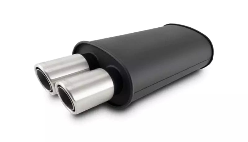 Vibrant PerformanceStreetpower Flat Black Oval Muffler 2.5in Inlet