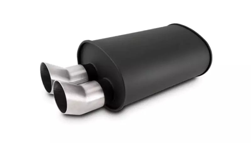 Vibrant PerformanceStreetpower Flat Black Oval Muffler 2.5in Inlet