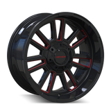 MayhemMAYHEM APOLLO 8115 GLOSS BLACK MILLED PRISM RED MILLED 20-9 8-170 18MM 125.2MM